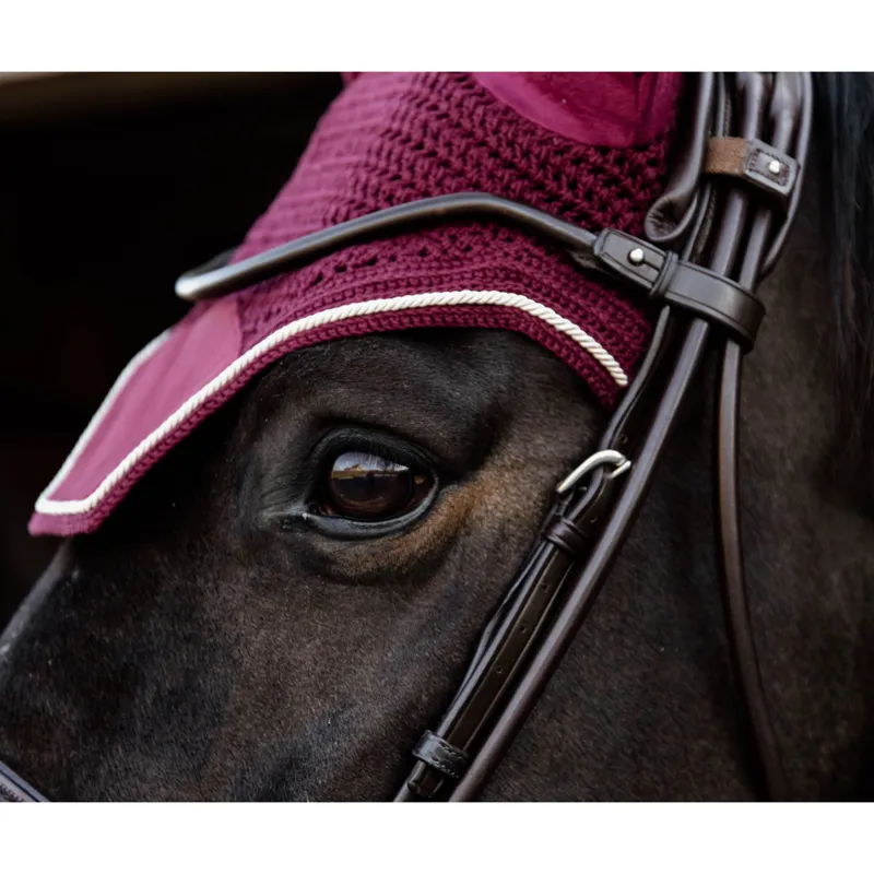 Kentucky Fly Veil Wellington Velvet in Bordeaux-2