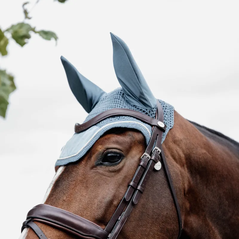 Kentucky Fly Veil Wellington Velvet in Light Blue-2