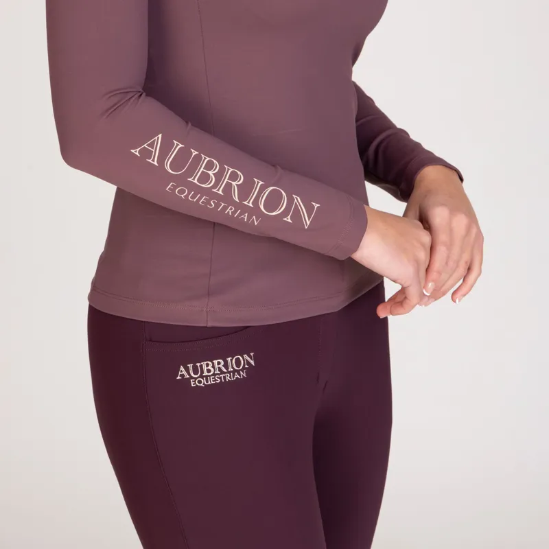 Aubrion Equestrian Winter Long Sleeve Base Layer in Thistle-3