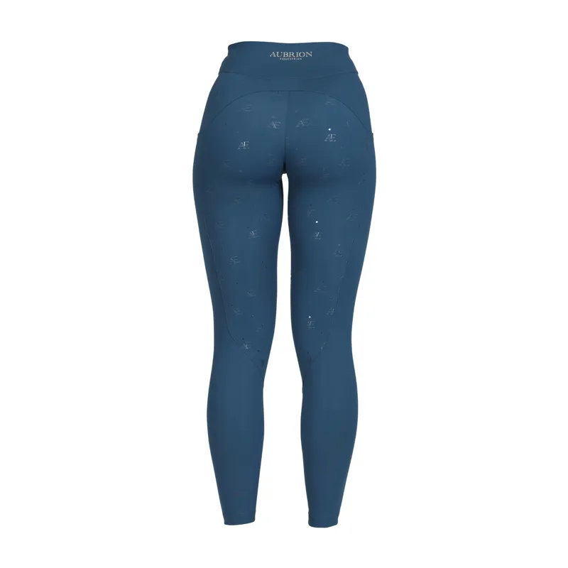 Aubrion Equestrian Winter Riding Tights in Estate Blue-1