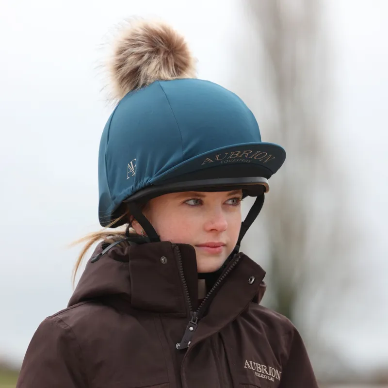 Aubrion Equestrian Hat Cover in Estate Blue -2