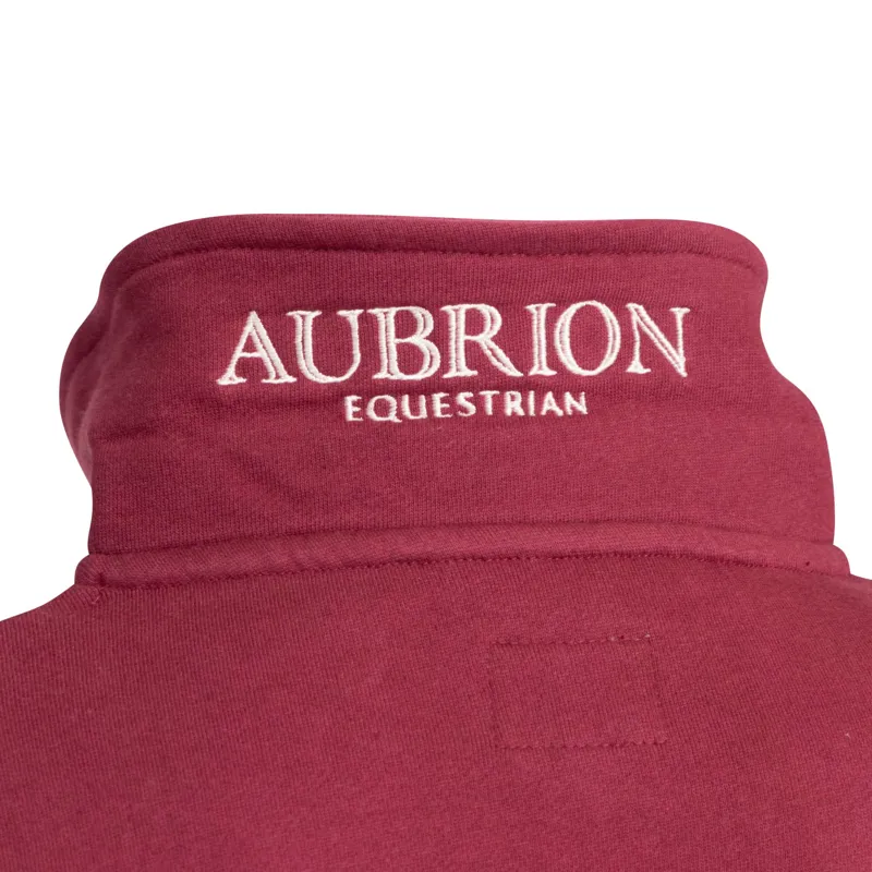 Aubrion Equestrian Quarter Zip Sweater Young Rider in Port-2
