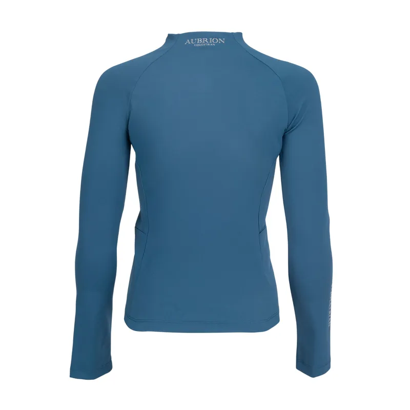 Aubrion Equestrian Winter Long Sleeve Base Layer Young Rider in Estate Blue-1