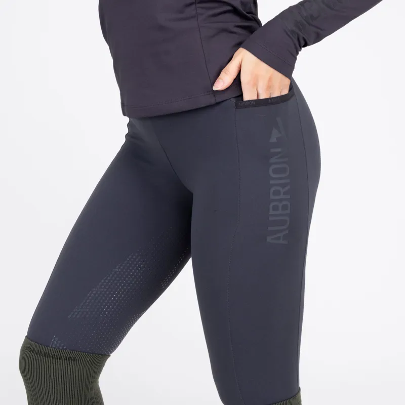 Aubrion React Winter Riding Tights in Charcoal-2