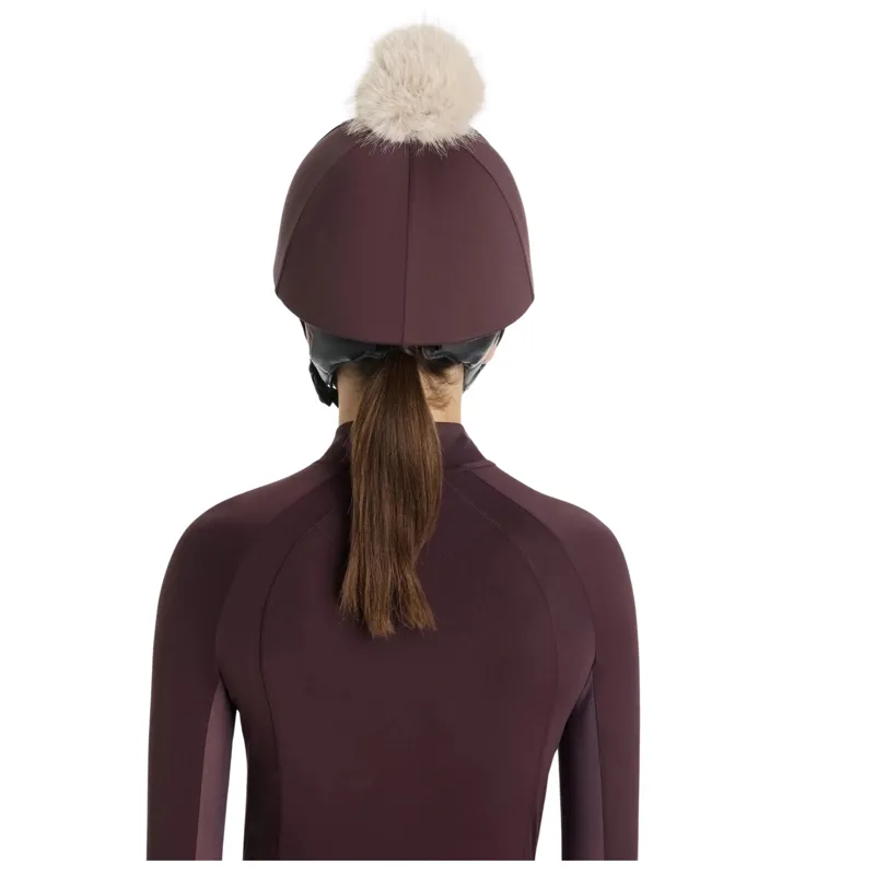 LeMieux Classique Pom Hat Silk in Damson-1