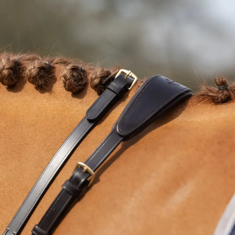 LeMieux Soft Rubber Reins in Brown and Brass-2
