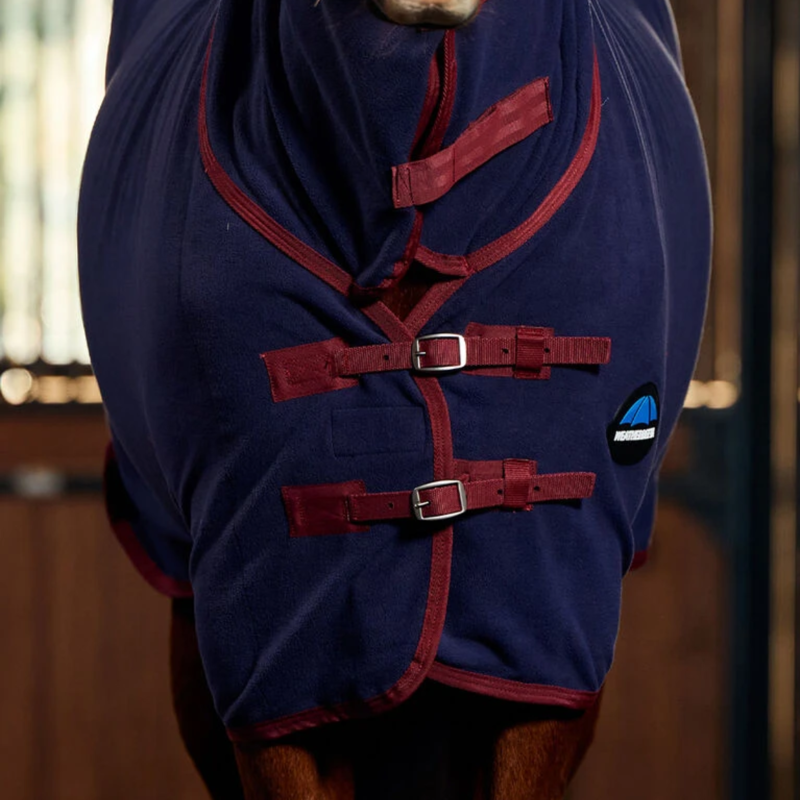 Weatherbeeta Anti-Static Fleece Combo Rug in Navy/Burgundy-2