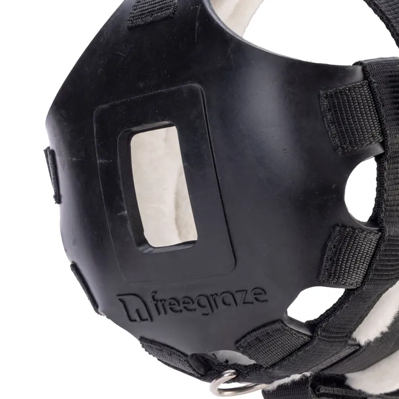 FreeGraze Deluxe AirFlow Detachable Grazing Muzzle in Black-2