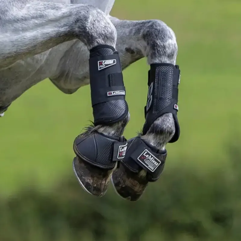 LeMieux Carbon Air XC Horse Boots Front in Black-3