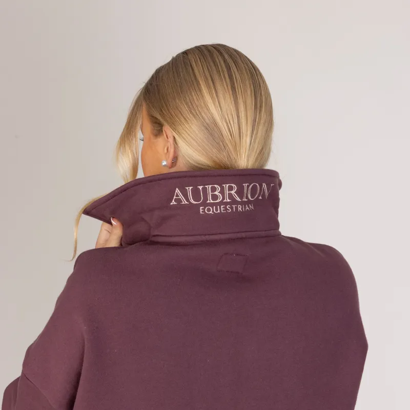 Aubrion Equestrian Quarter Zip Sweater in Thistle-3