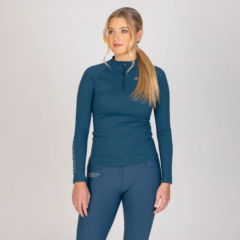 Aubrion Equestrian Winter Long Sleeve Base Layer in Estate Blue -2