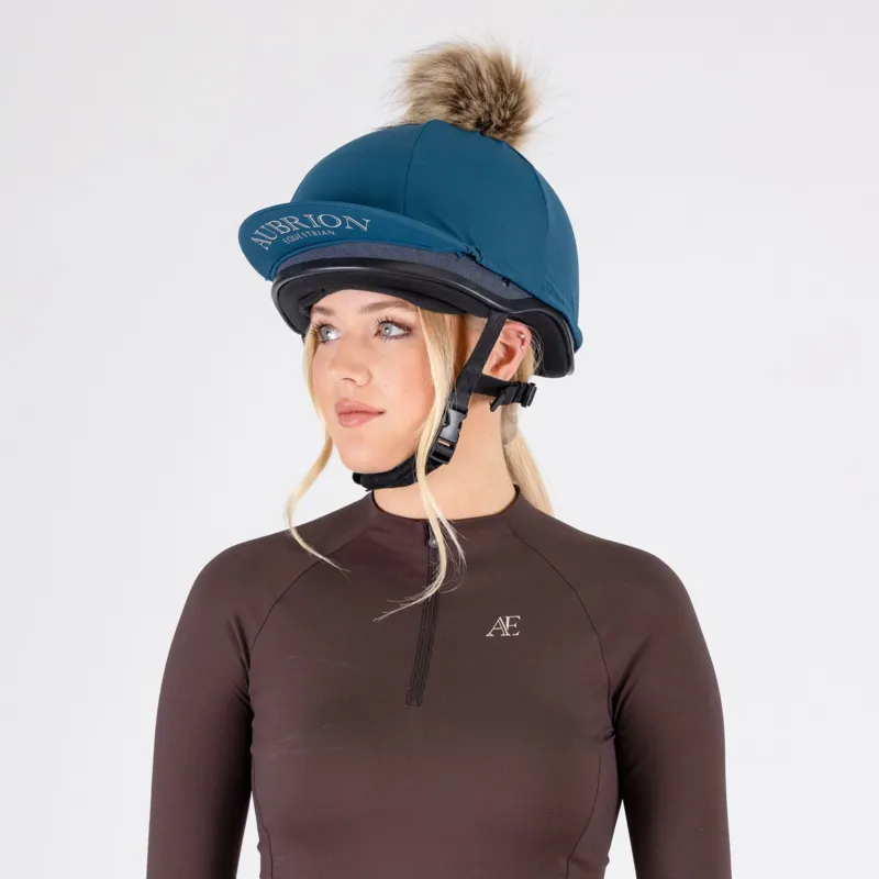 Aubrion Equestrian Hat Cover in Estate Blue -3
