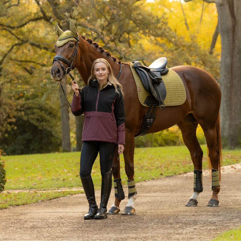 LeMieux Suede Dressage Square in Gooseberry-2