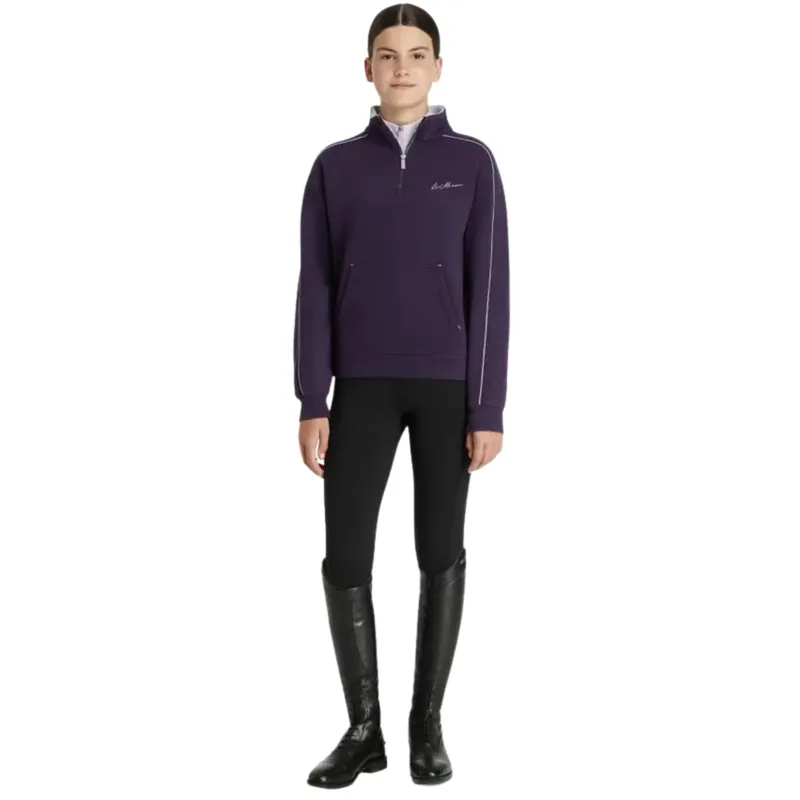 LeMieux Young Rider Kate Quarter Zip Sweat in Juniper and Lilac-3