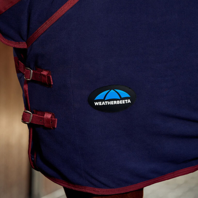 Weatherbeeta Anti-Static Fleece Combo Rug in Navy/Burgundy-3