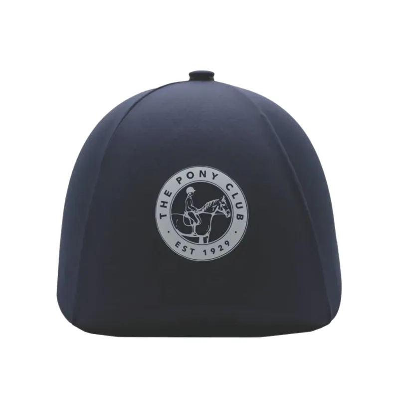 Equetech Official Pony Club 2 in 1 Lycra Hat Silk in Navy-1