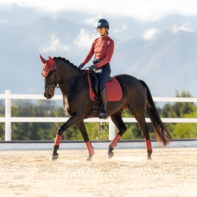 LeMieux Suede Dressage Square in Russet-3