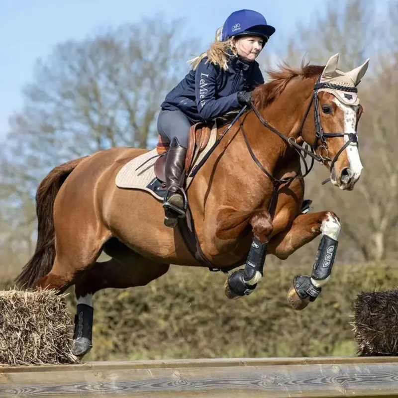 LeMieux Carbon Air XC Horse Boots Front in Black-4