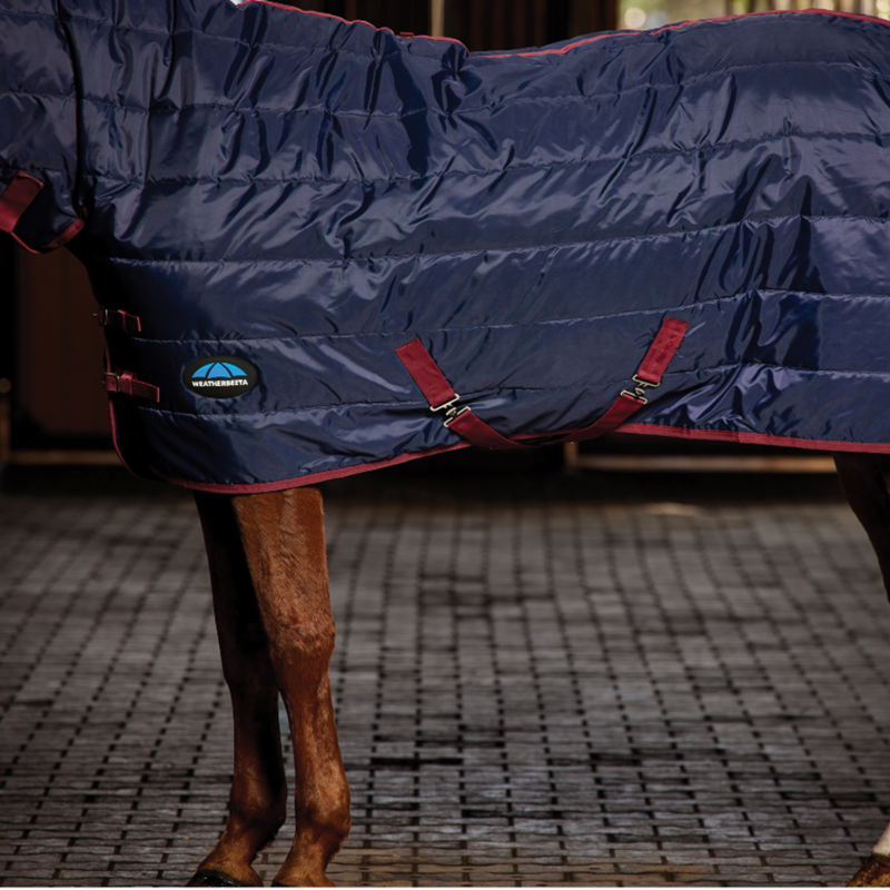 Weatherbeeta Comfitec 210D Channel Quilt Stable Combo 360g Rug in Navy/Burgundy-4