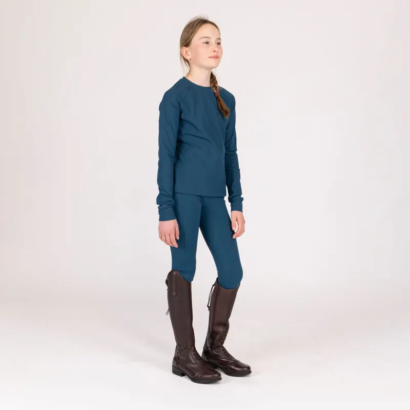 Aubrion Equestrian Riding Winter Tights Young Rider in Estate Blue-2