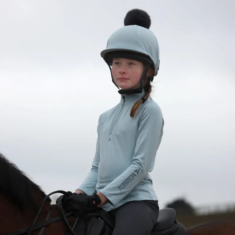 Aubrion React Winter Base Layer Young Rider in Arctic Blue -4