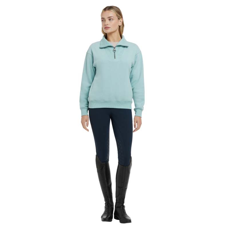 LeMieux Keira Quarter Neck Sweat in Aqua-5