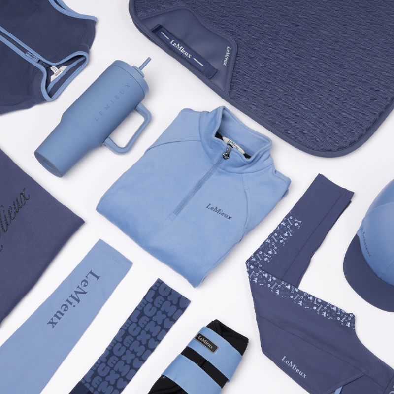 LeMieux Suede Dressage Square in Powder Blue-3