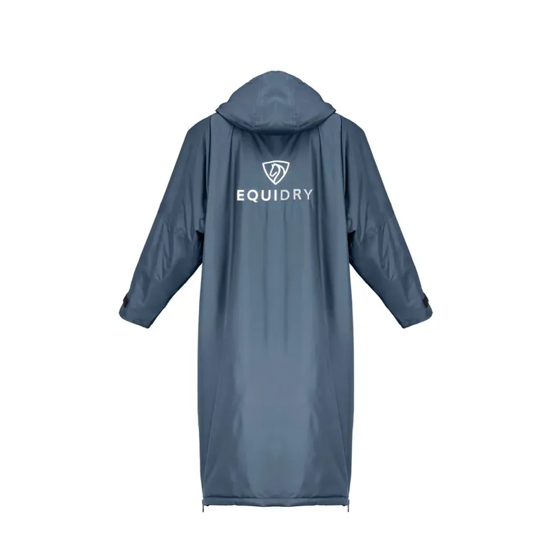 Equidry All Rounder Jacket with Fleece Hood in Steel Blue and Grey-1