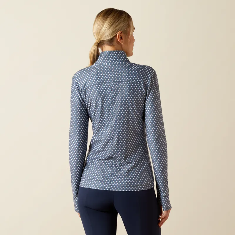 Ariat Lowell 3.0 1/4 Zip Baselayer in China Blue Arrows-1