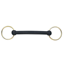 Buckley Bits Nylon In Hand Snaffle Bit Brass Ring in Gold