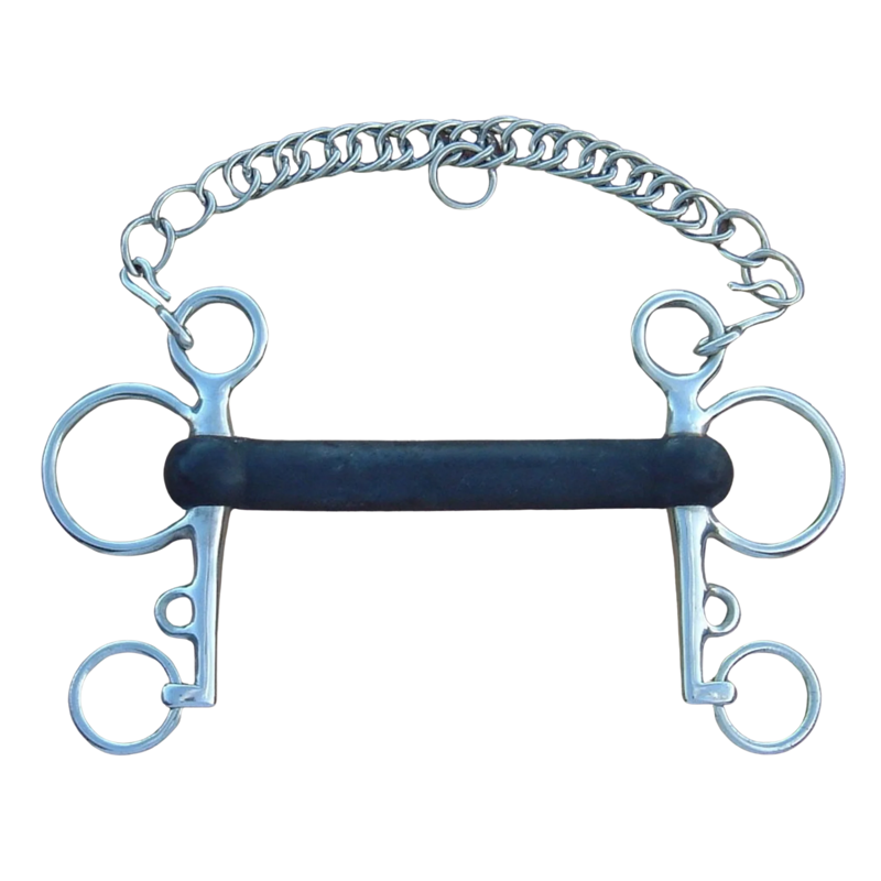 Buckley Bits Pelham Soft Rubber Flexi Bit in Silver