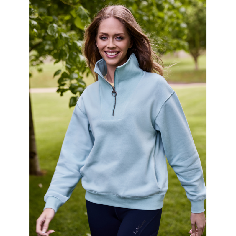 LeMieux Keira Quarter Neck Sweat in Aqua-6