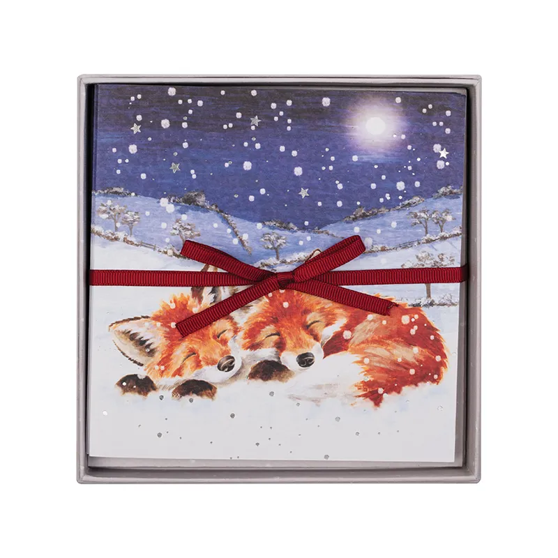 Wrendale Designs Foxes In The Snow Luxury Boxed Christmas Cards-2