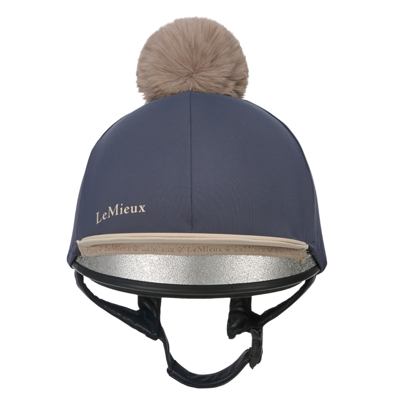 LeMieux Pom Hat Silk in Dusk Blue and Almond-1