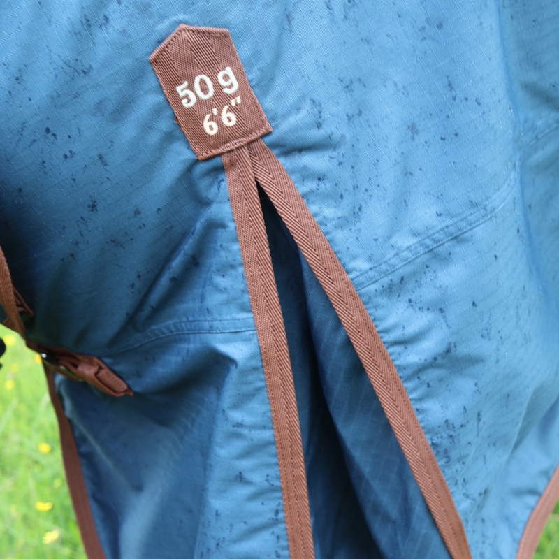 Perf Detachable Neck 50g Turnout Rug - Deep Blue-2