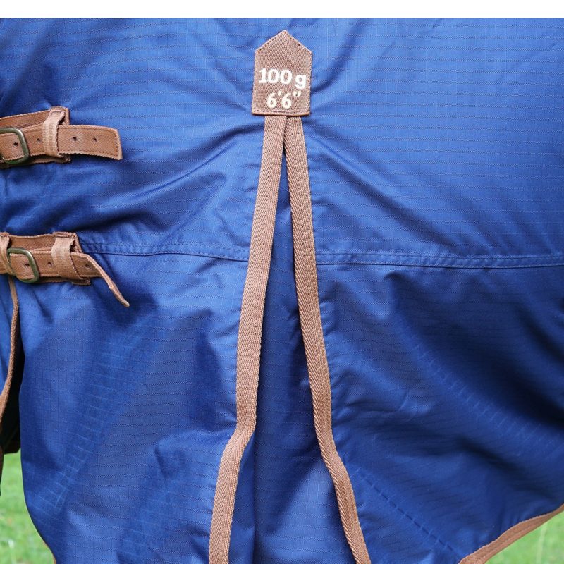 Perf Detachable Neck 100g Turnout Rug - True Navy-2