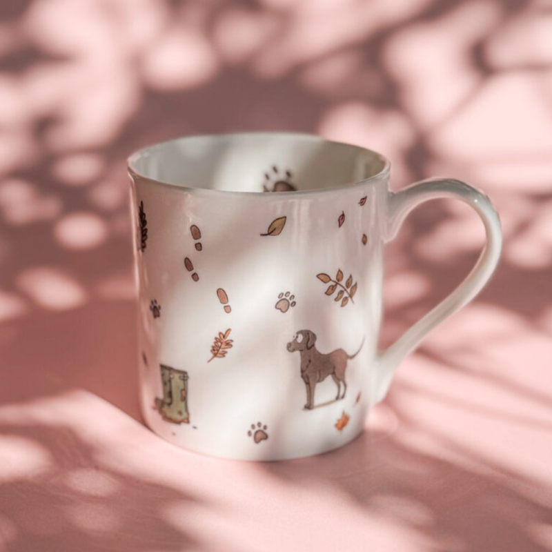 Emily Cole Black Labrador Fine Bone China Mug-1