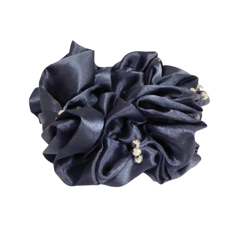 Equetech Blossom Crystal Scrunchie In Navy and Crystal