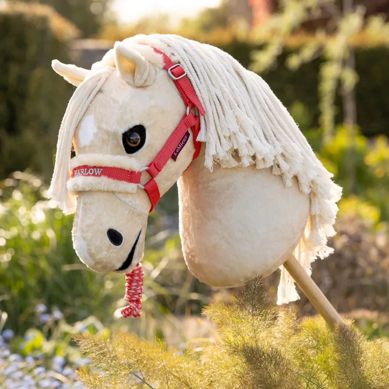 LeMieux Harlow Hobby Horse Headcollar and Leadrope in Coral Crush-1
