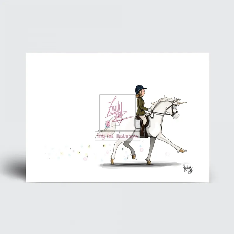 Emily Cole Unicorn Horse Greeting Card A5