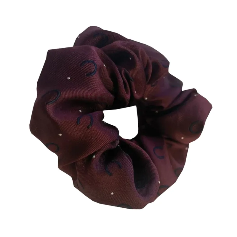 Hair Scrunchie - Horseshoes - Maroon/Navy/ White Maroon/White one size