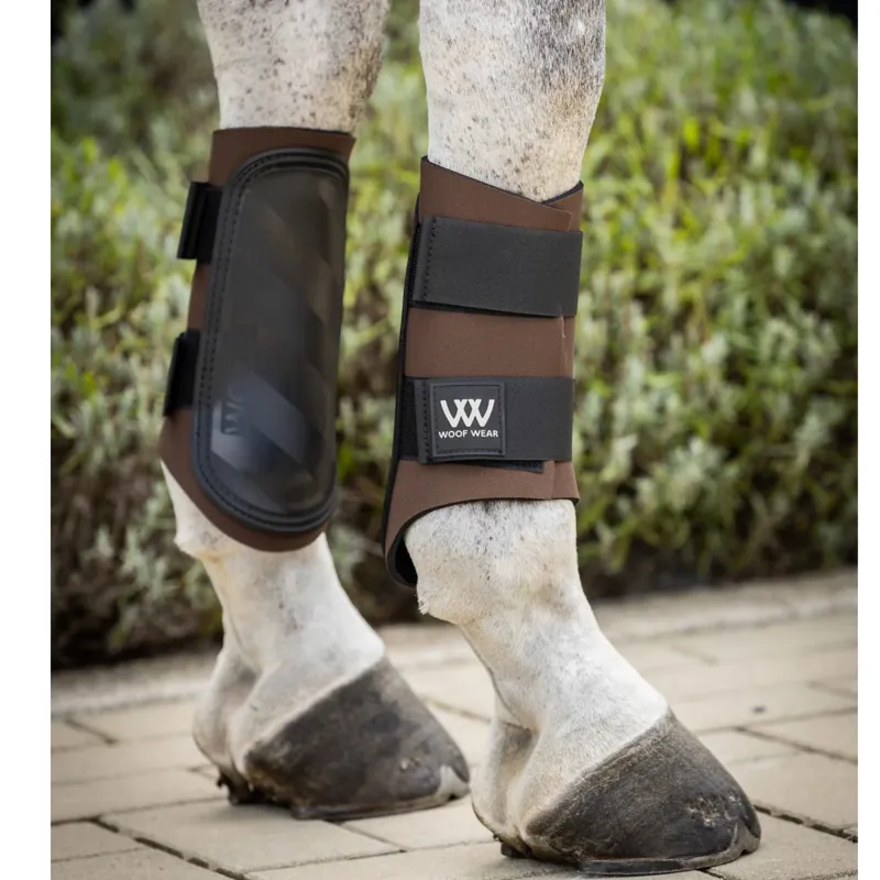 Woof Wear Club Brushing Boots in Chocolate and Black-1