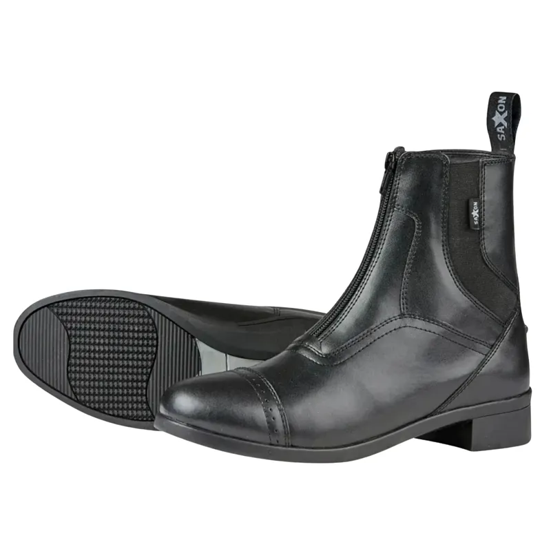 Saxon Syntovia Junior Zip Paddock Boots Black