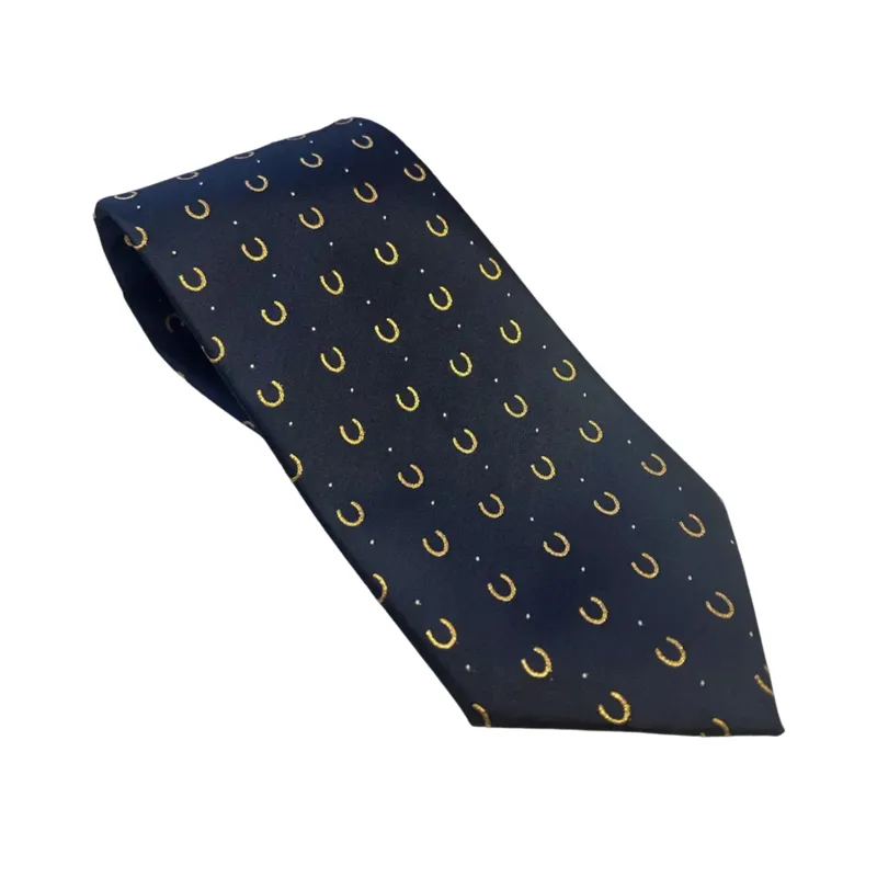 Equetech Horseshoes Show Tie Junior in Navy and White