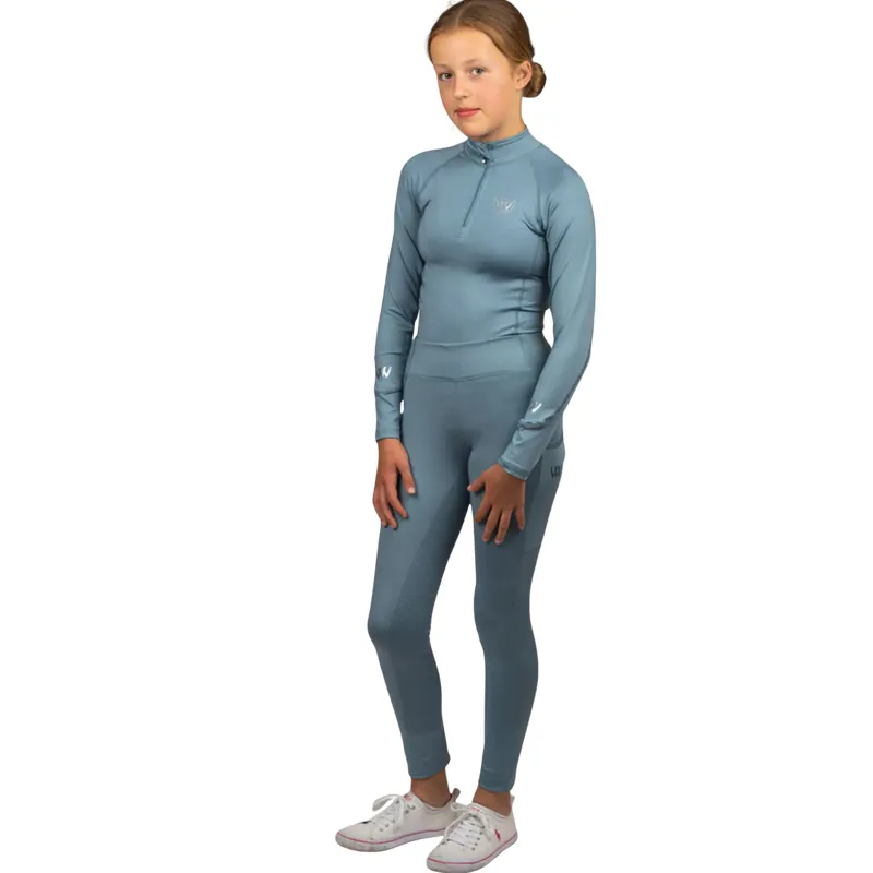 Woof Wear Young Rider Pro Tights in Mineral Blue