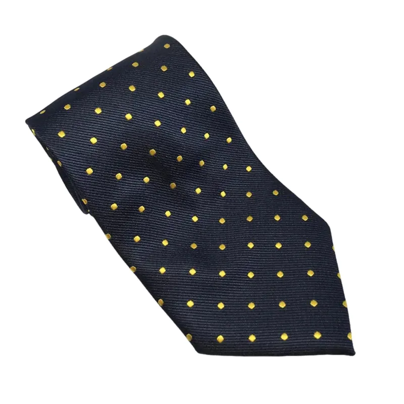 Equetech Polka Dot Show Junior Tie in Navy and Gold