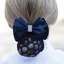 Equetech Velvet Crystal Bow and Net in Navy
