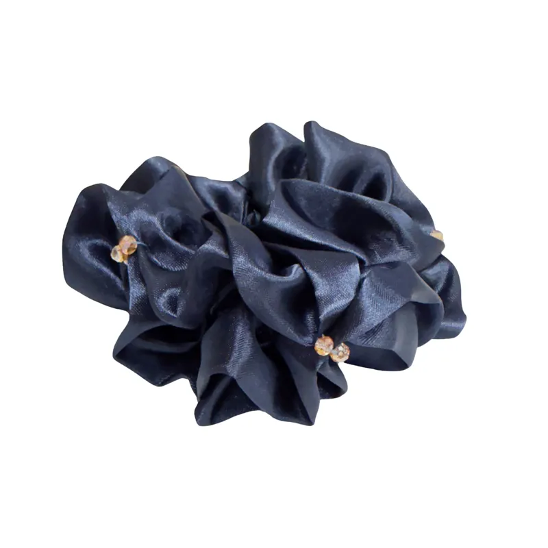 Equetech Blossom Crystal Scrunchie In Navy and Rose Gold