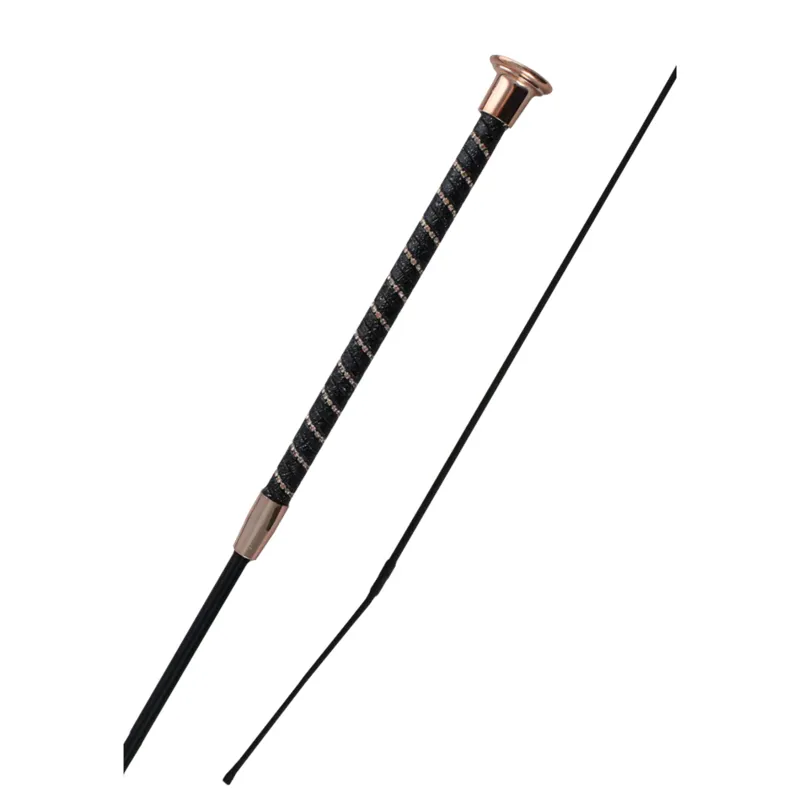 Woof Wear Twisted Dressage Whip in Black and Rose