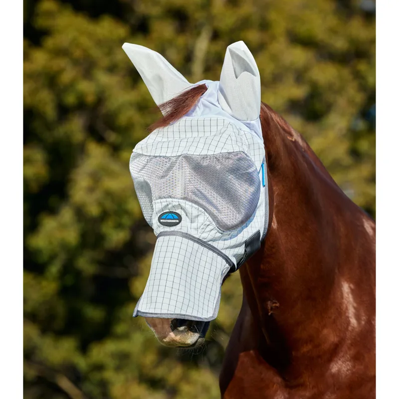 Weatherbeeta Hybrid Fly Mask in White and Charcoal